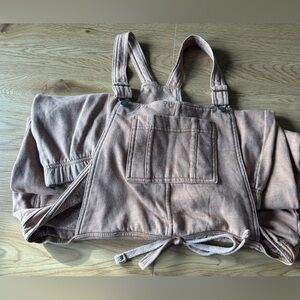 Brown Jersey Jogger Overalls